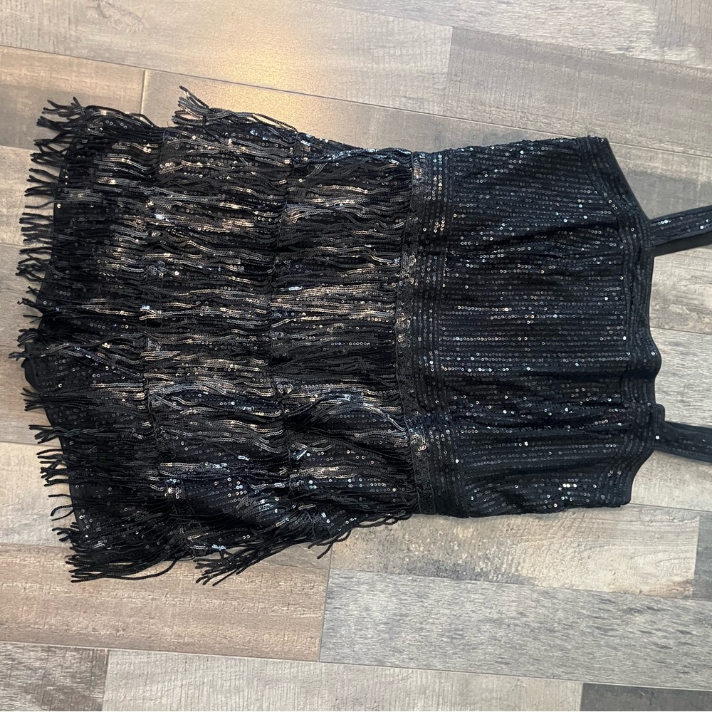 Black Sequin Fringe Jumper